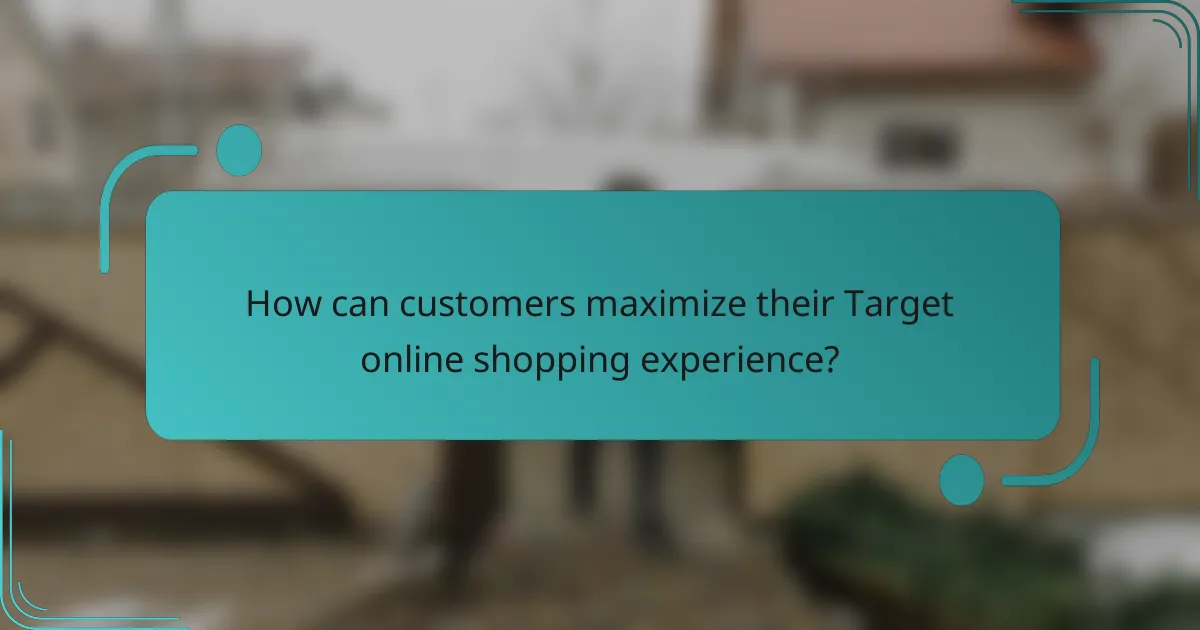 How can customers maximize their Target online shopping experience?