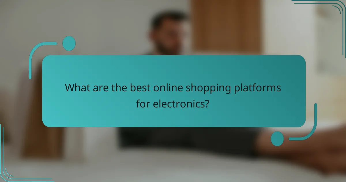 What are the best online shopping platforms for electronics?