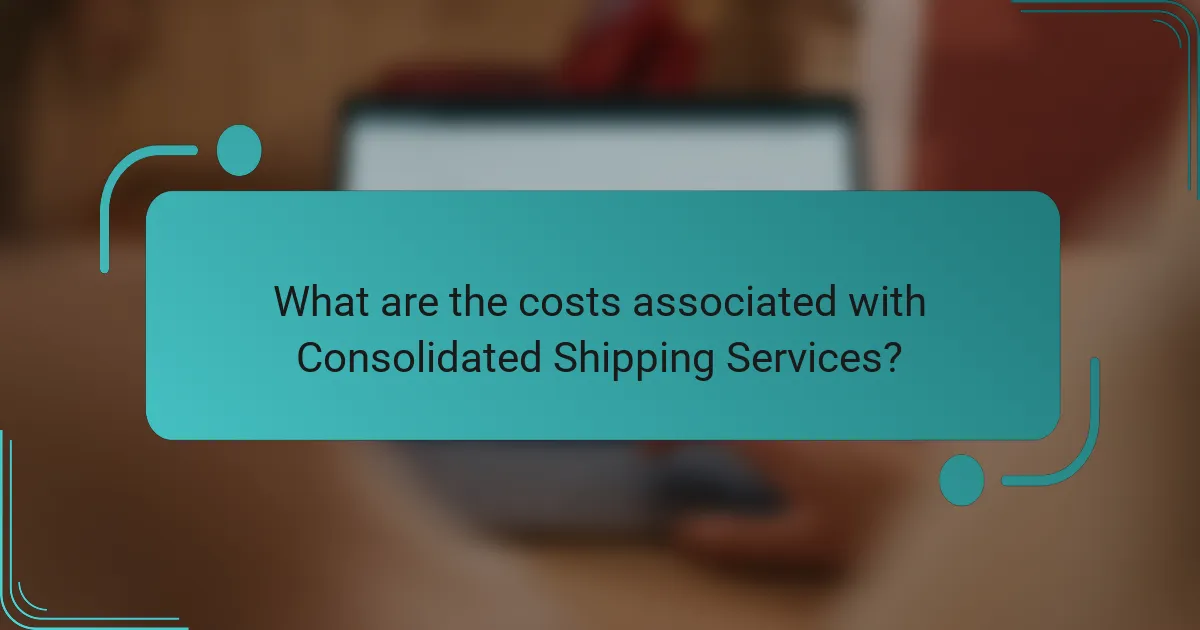 What are the costs associated with Consolidated Shipping Services?