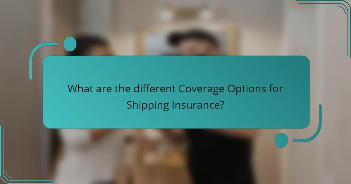 What are the different Coverage Options for Shipping Insurance?