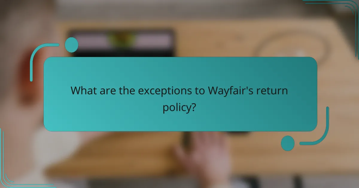 What are the exceptions to Wayfair's return policy?