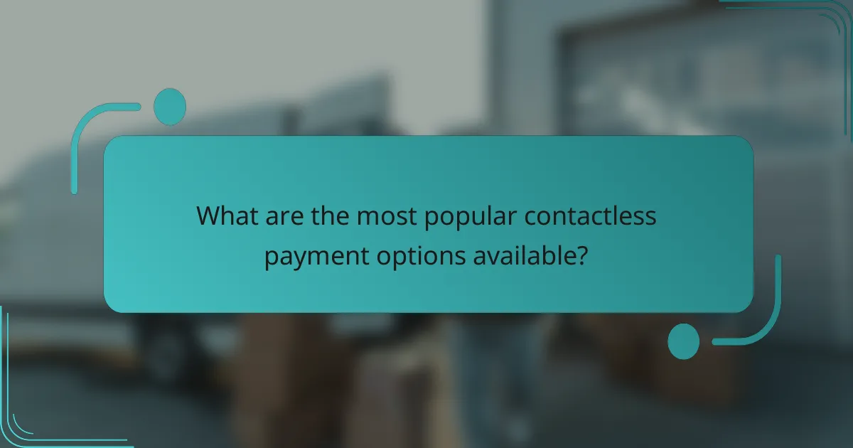 What are the most popular contactless payment options available?
