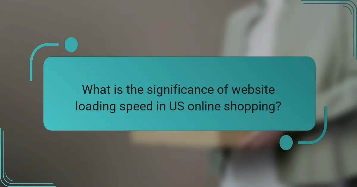 What is the significance of website loading speed in US online shopping?