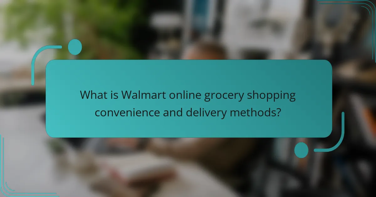 What is Walmart online grocery shopping convenience and delivery methods?